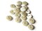 20 13mm Yellow Tartan Plaid Two Hole Round Buttons White Wooden Buttons